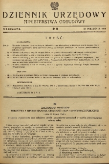 Dziennik Urzędowy Ministerstwa Odbudowy. 1948, nr 11