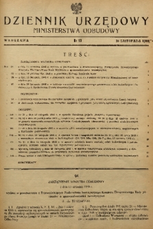 Dziennik Urzędowy Ministerstwa Odbudowy. 1948, nr 13
