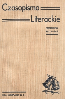 Czasopismo Literackie : organ Grupy Literacko-Artystycznej Lit-Ars w Czestochowie. 1937, nr 3-4