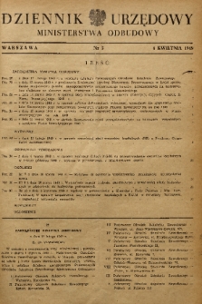 Dziennik Urzędowy Ministerstwa Odbudowy. 1949, nr 5