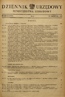 Dziennik Urzędowy Ministerstwa Odbudowy. 1949, nr 6