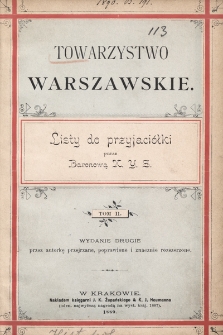 Towarzystwo warszawskie : listy do przyjaciółki. T. 2