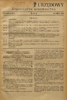 Dziennik Urzędowy Ministerstwa Budownictwa. 1949, nr 10 (4)