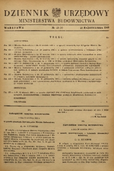 Dziennik Urzędowy Ministerstwa Budownictwa. 1949, nr 15 (9)