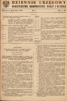 Dziennik Urzędowy Ministerstwa Budownictwa Miast i Osiedli. 1951, nr 2