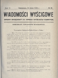 Wiadomości Wyścigowe : organ urzędowy do spraw wyścigów konnych. 1928, nr 15
