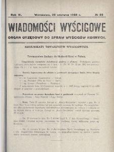 Wiadomości Wyścigowe : organ urzędowy do spraw wyścigów konnych. 1928, nr 23