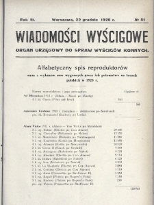 Wiadomości Wyścigowe : organ urzędowy do spraw wyścigów konnych. 1928, nr 51