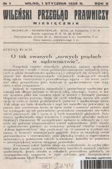 Wileński Przegląd Prawniczy. R. 10, 1939, nr 1