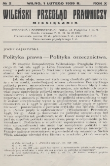 Wileński Przegląd Prawniczy. R. 10, 1939, nr 2