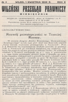 Wileński Przegląd Prawniczy. 1939, nr 4