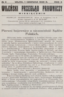 Wileński Przegląd Prawniczy. 1939, nr 6