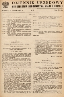 Dziennik Urzędowy Ministerstwa Budownictwa Miast i Osiedli. 1953, nr 5