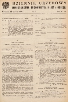 Dziennik Urzędowy Ministerstwa Budownictwa Miast i Osiedli. 1953, nr 8