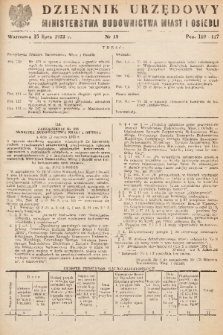 Dziennik Urzędowy Ministerstwa Budownictwa Miast i Osiedli. 1953, nr 10
