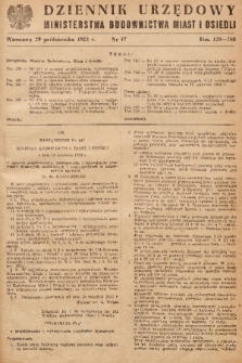 Dziennik Urzędowy Ministerstwa Budownictwa Miast i Osiedli. 1953, nr 17