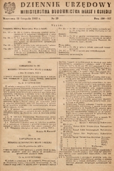 Dziennik Urzędowy Ministerstwa Budownictwa Miast i Osiedli. 1953, nr 19