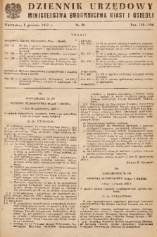 Dziennik Urzędowy Ministerstwa Budownictwa Miast i Osiedli. 1953, nr 20