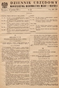 Dziennik Urzędowy Ministerstwa Budownictwa Miast i Osiedli. 1953, nr 22