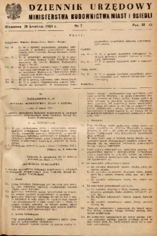 Dziennik Urzędowy Ministerstwa Budownictwa Miast i Osiedli. 1954, nr 7