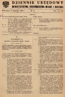 Dziennik Urzędowy Ministerstwa Budownictwa Miast i Osiedli. 1955, nr 15