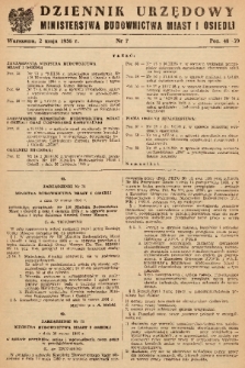 Dziennik Urzędowy Ministerstwa Budownictwa Miast i Osiedli. 1956, nr 7