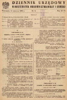 Dziennik Urzędowy Ministerstwa Budownictwa Miast i Osiedli. 1956, nr 11