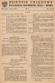 Dziennik Urzędowy Ministerstwa Budownictwa Miast i Osiedli. 1956, nr 13