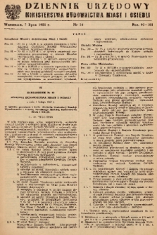 Dziennik Urzędowy Ministerstwa Budownictwa Miast i Osiedli. 1956, nr 14