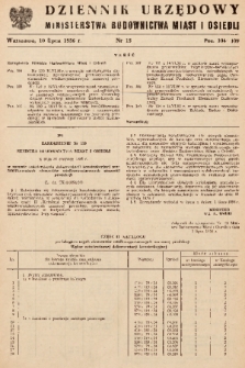 Dziennik Urzędowy Ministerstwa Budownictwa Miast i Osiedli. 1956, nr 15