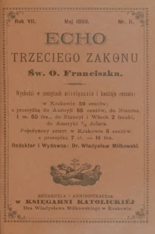 Echo Trzeciego Zakonu Św. o. Franciszka. R. 7, 1890, nr 11