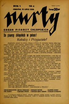 Nurty : organ pisarzy chłopskich. 1938, nr 4