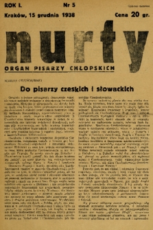 Nurty : organ pisarzy chłopskich. 1938, nr 5