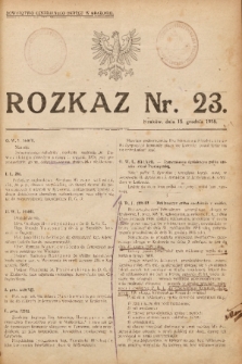 Rozkaz, nr 23