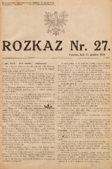 Rozkaz, nr 27