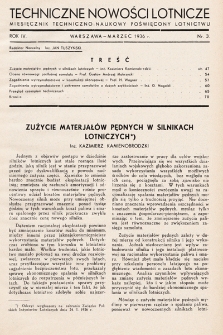 Techniczne Nowości Lotnicze. 1936, nr 3