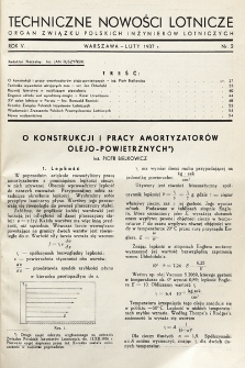 Techniczne Nowości Lotnicze. 1937, nr 2