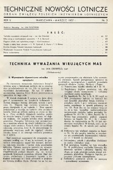 Techniczne Nowości Lotnicze. 1937, nr 3