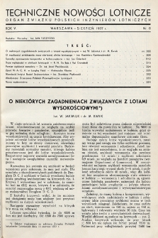 Techniczne Nowości Lotnicze. 1937, nr 8