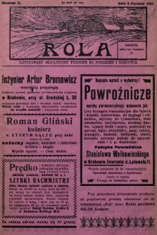 Rola : ilustrowany bezpartyjny tygodnik ku pouczeniu i rozrywce. 1927, nr 1