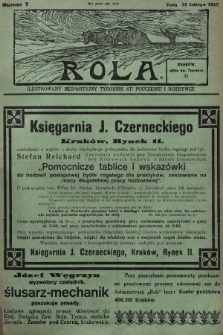 Rola : ilustrowany bezpartyjny tygodnik ku pouczeniu i rozrywce. 1927, nr 7