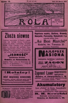 Rola : ilustrowany bezpartyjny tygodnik ku pouczeniu i rozrywce. 1927, nr 12