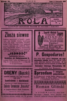 Rola : ilustrowany bezpartyjny tygodnik ku pouczeniu i rozrywce. 1927, nr 16