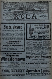 Rola : ilustrowany bezpartyjny tygodnik ku pouczeniu i rozrywce. 1927, nr 17