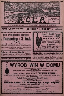 Rola : ilustrowany bezpartyjny tygodnik ku pouczeniu i rozrywce. 1927, nr 29