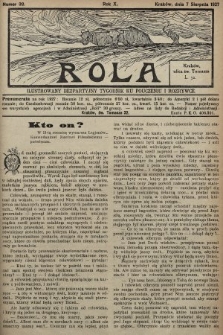 Rola : ilustrowany bezpartyjny tygodnik ku pouczeniu i rozrywce. 1927, nr 32