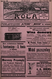 Rola : ilustrowany bezpartyjny tygodnik ku pouczeniu i rozrywce. 1927, nr 36