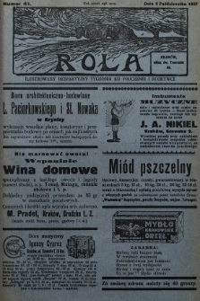 Rola : ilustrowany bezpartyjny tygodnik ku pouczeniu i rozrywce. 1927, nr 41