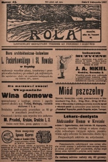 Rola : ilustrowany bezpartyjny tygodnik ku pouczeniu i rozrywce. 1927, nr 45