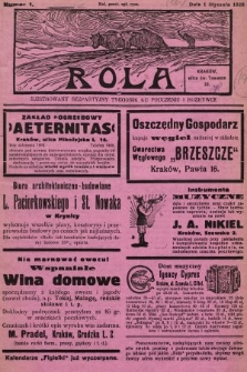 Rola : ilustrowany bezpartyjny tygodnik ku pouczeniu i rozrywce. 1928, nr 1